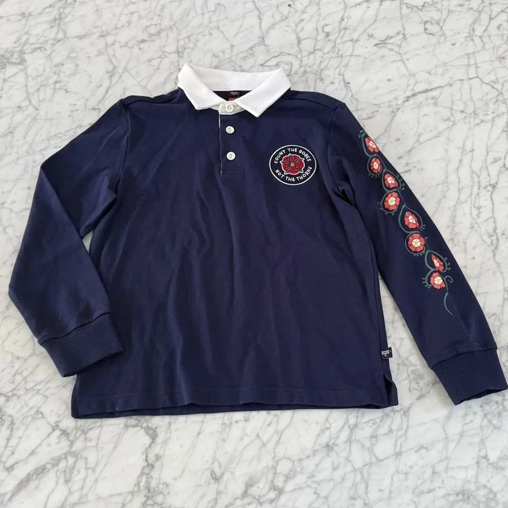 Rowing Blazers Kids Count the Roses Long Sleeve Polo Shirt Size 10/12